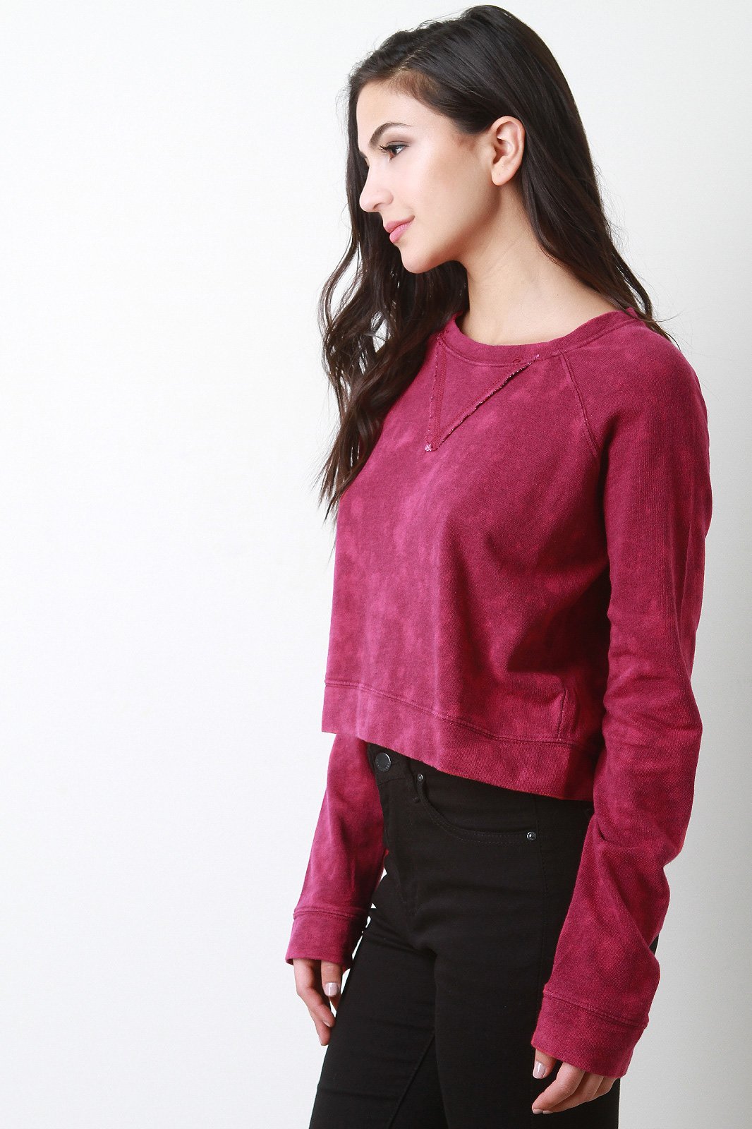 Mineral Wash Raglan Crop Top