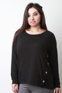 Soft Knit Buttons Accent Long Sleeves Sweater Top