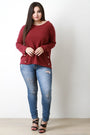 Soft Knit Buttons Accent Long Sleeves Sweater Top