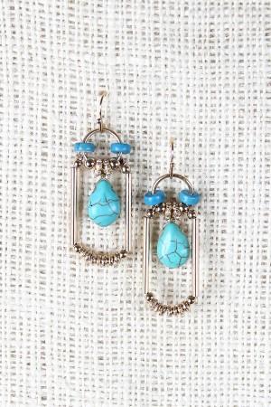 Framed Turquoise Drop Earrings - NoveltyOne