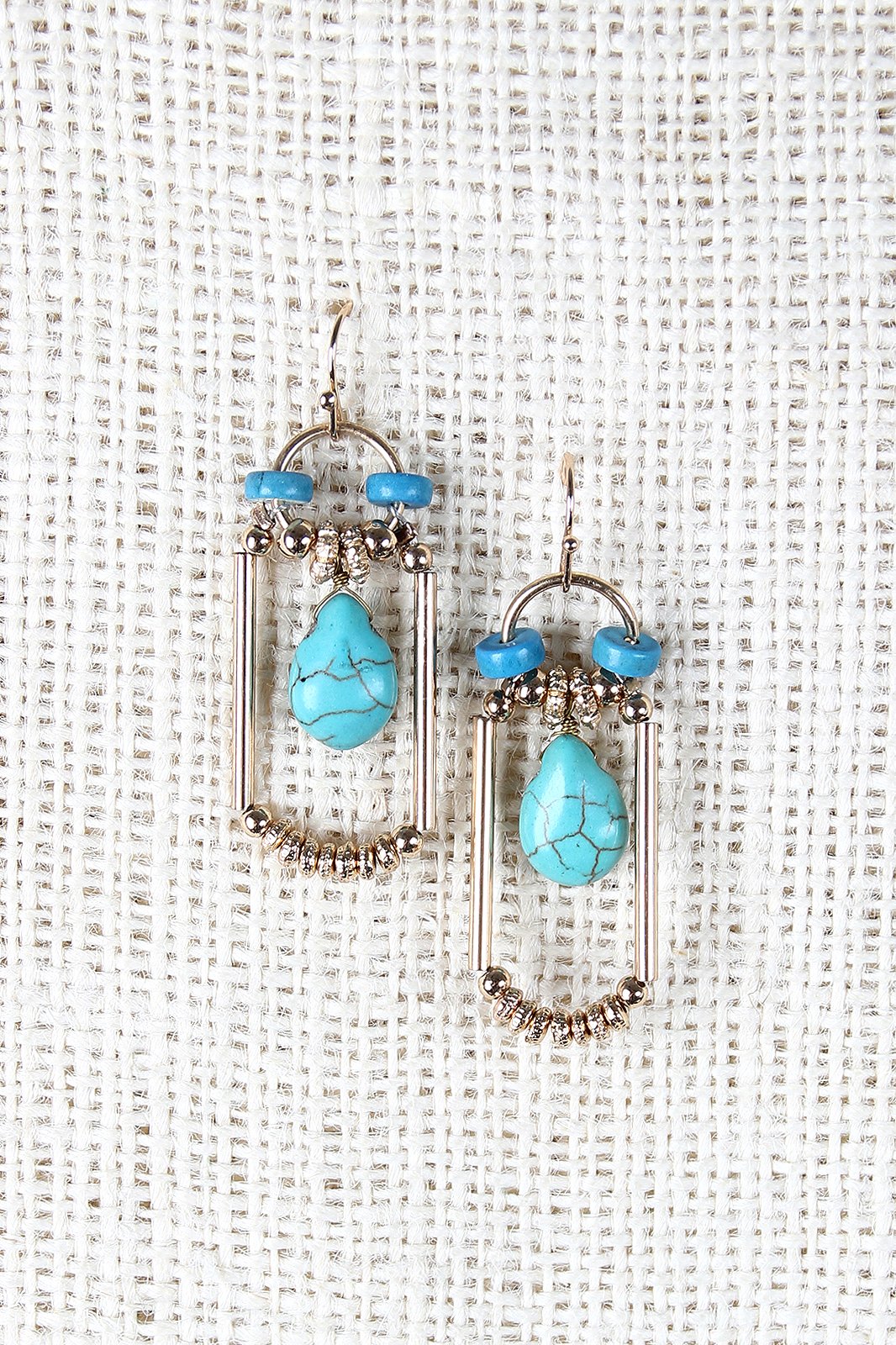 Framed Turquoise Drop Earrings - NoveltyOne