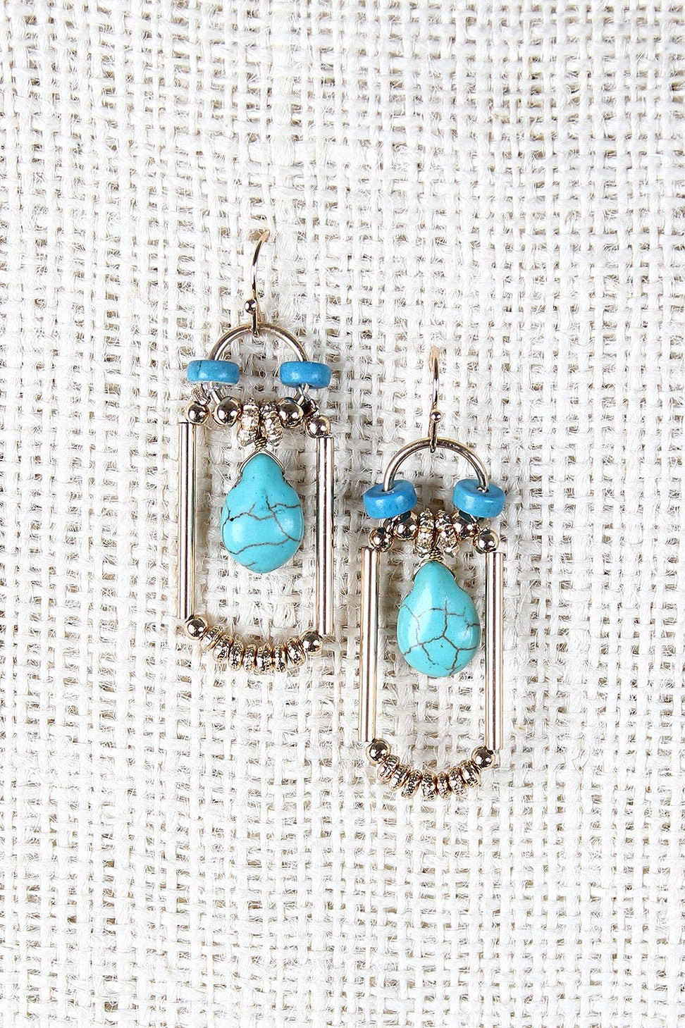 Framed Turquoise Drop Earrings - NoveltyOne