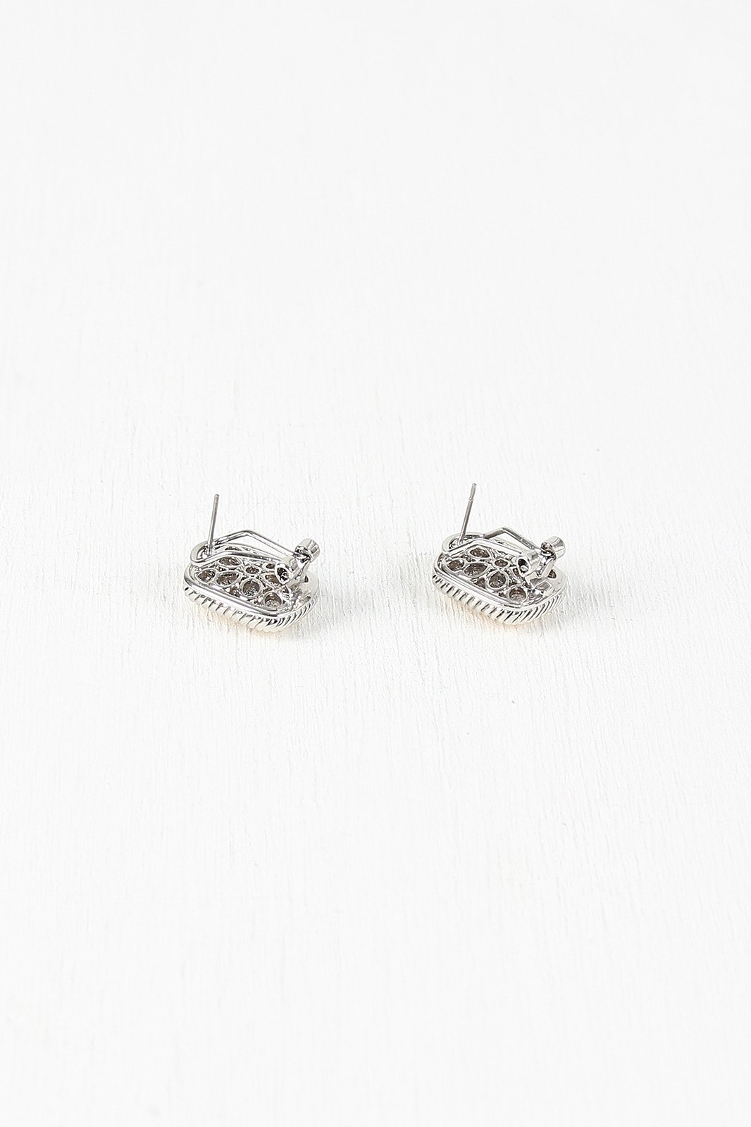 Hammered Rectangular Clip Earrings