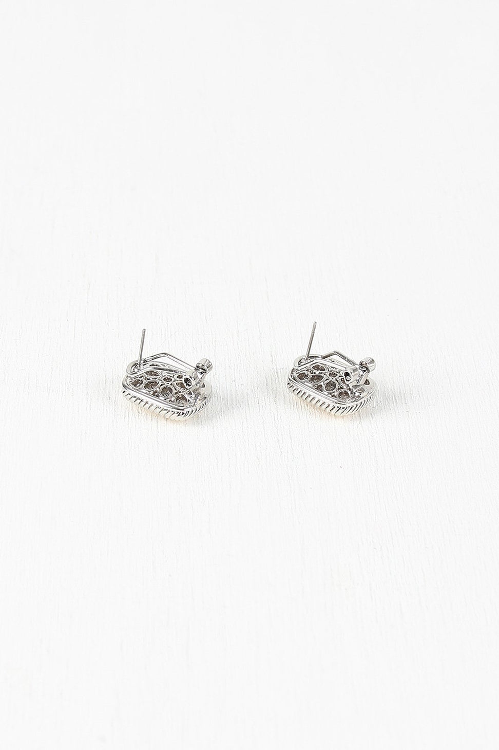 Hammered Rectangular Clip Earrings