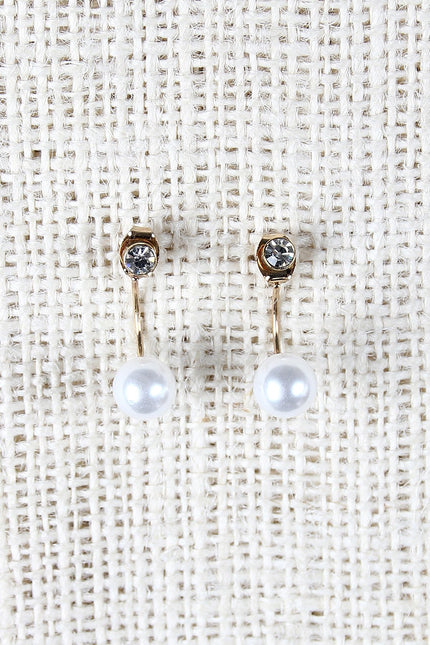 Mini Post And Pearl Jacket Earrings