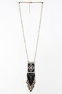 Diamond Beaded Fringe Pendant Necklace - NoveltyOne