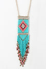 Diamond Beaded Fringe Pendant Necklace - NoveltyOne