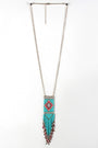 Diamond Beaded Fringe Pendant Necklace - NoveltyOne