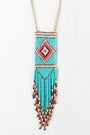 Diamond Beaded Fringe Pendant Necklace - NoveltyOne