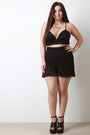 High Waist Mesh Double Layer Shorts