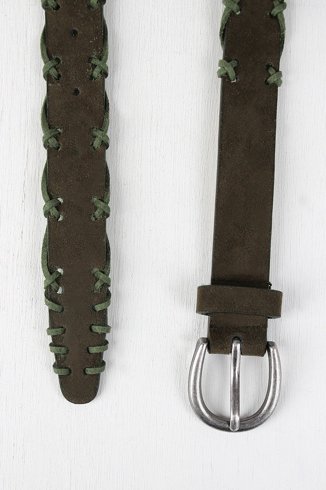 Stitched Vegan Suede Belt