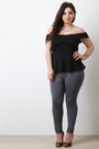 Off The Shoulder Peplum Necklace Top