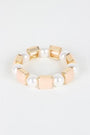 Faux Pearl And Square Bracelet