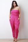 Strapless Ruched Jumpsuit