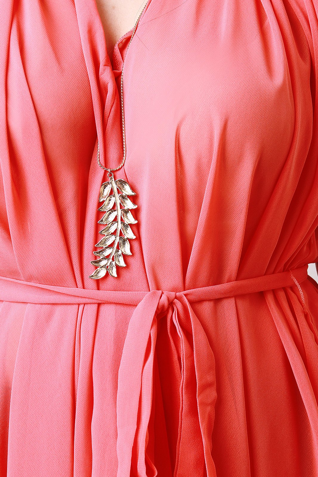 Chiffon Sleeveless Tie Waist Asymmetric Tunic Top