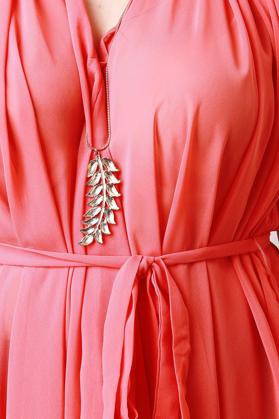 Chiffon Sleeveless Tie Waist Asymmetric Tunic Top