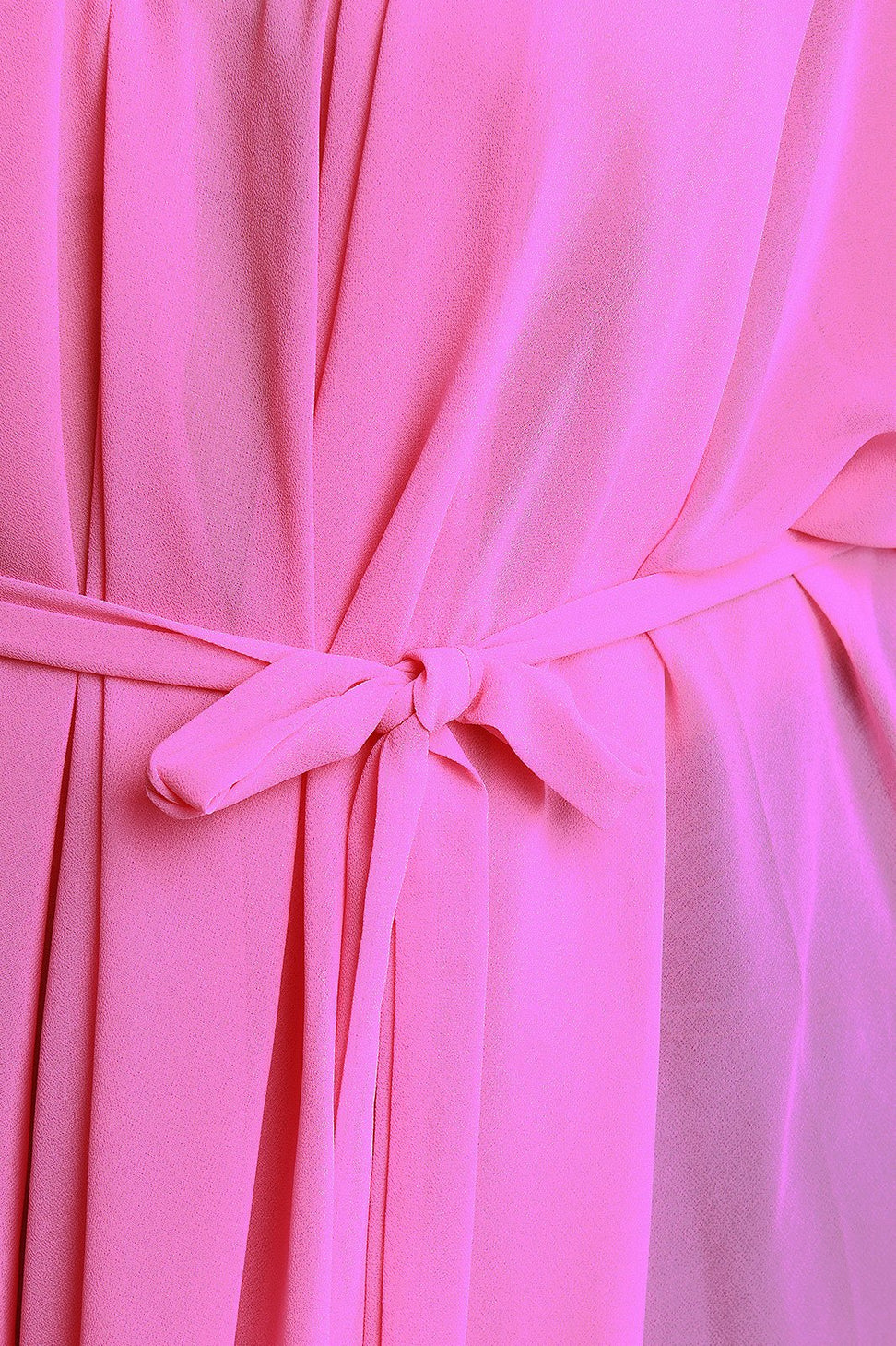 Chiffon Sleeveless Tie Waist Asymmetric Tunic Top