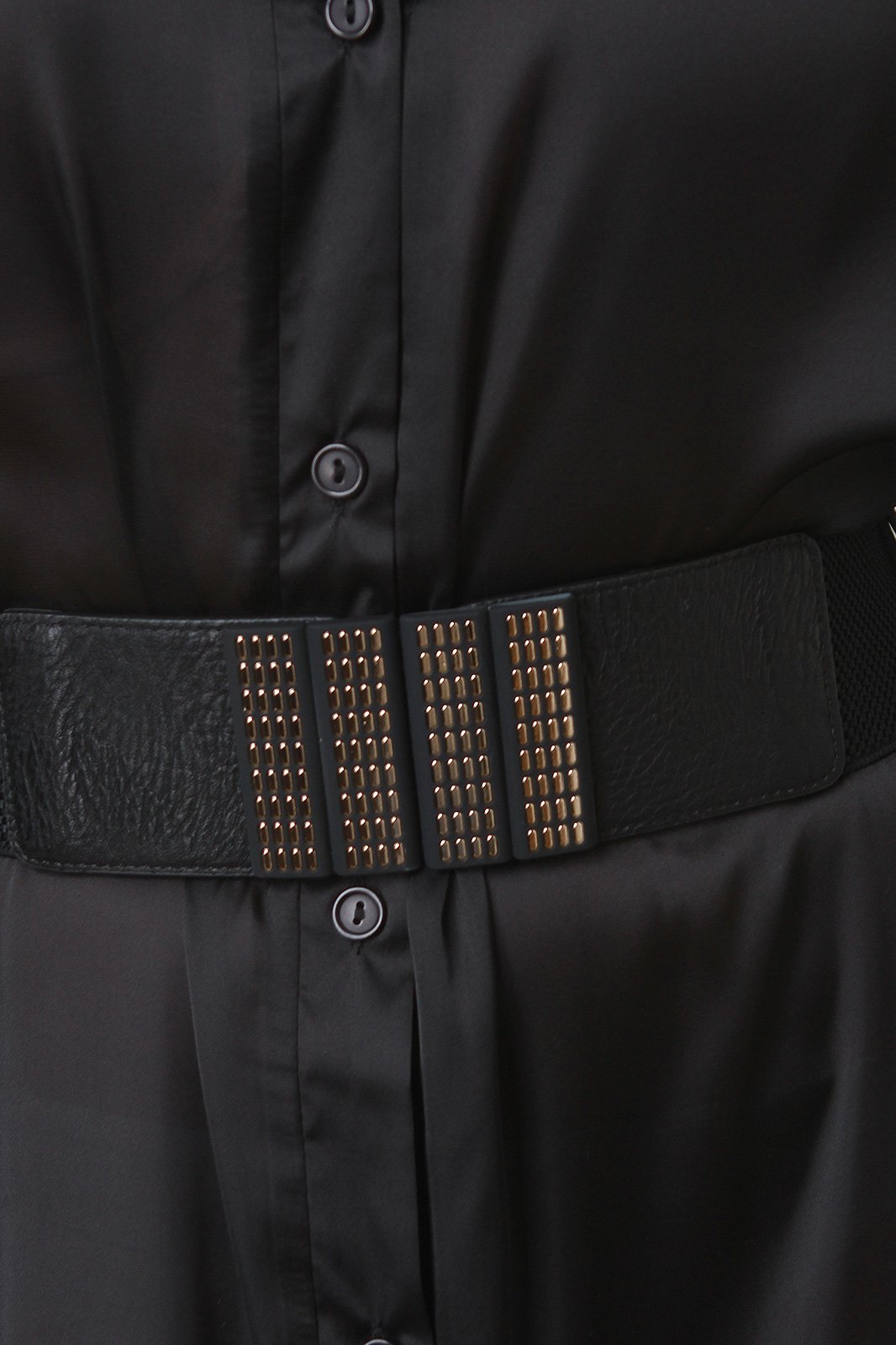 Satin Button Long Sleeve Shirt Dress