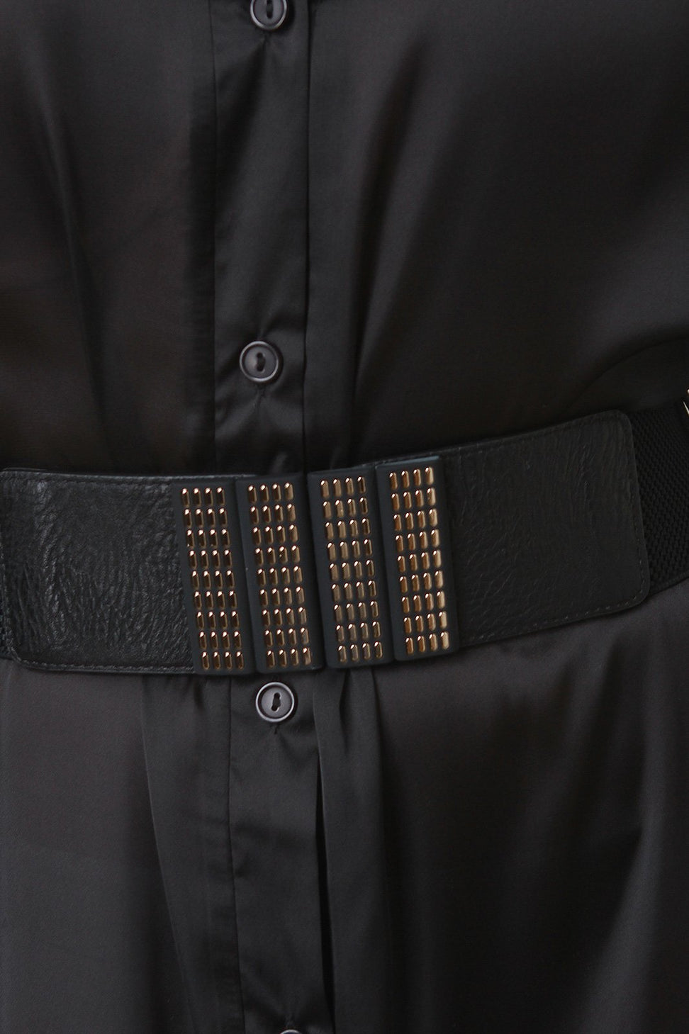 Satin Button Long Sleeve Shirt Dress