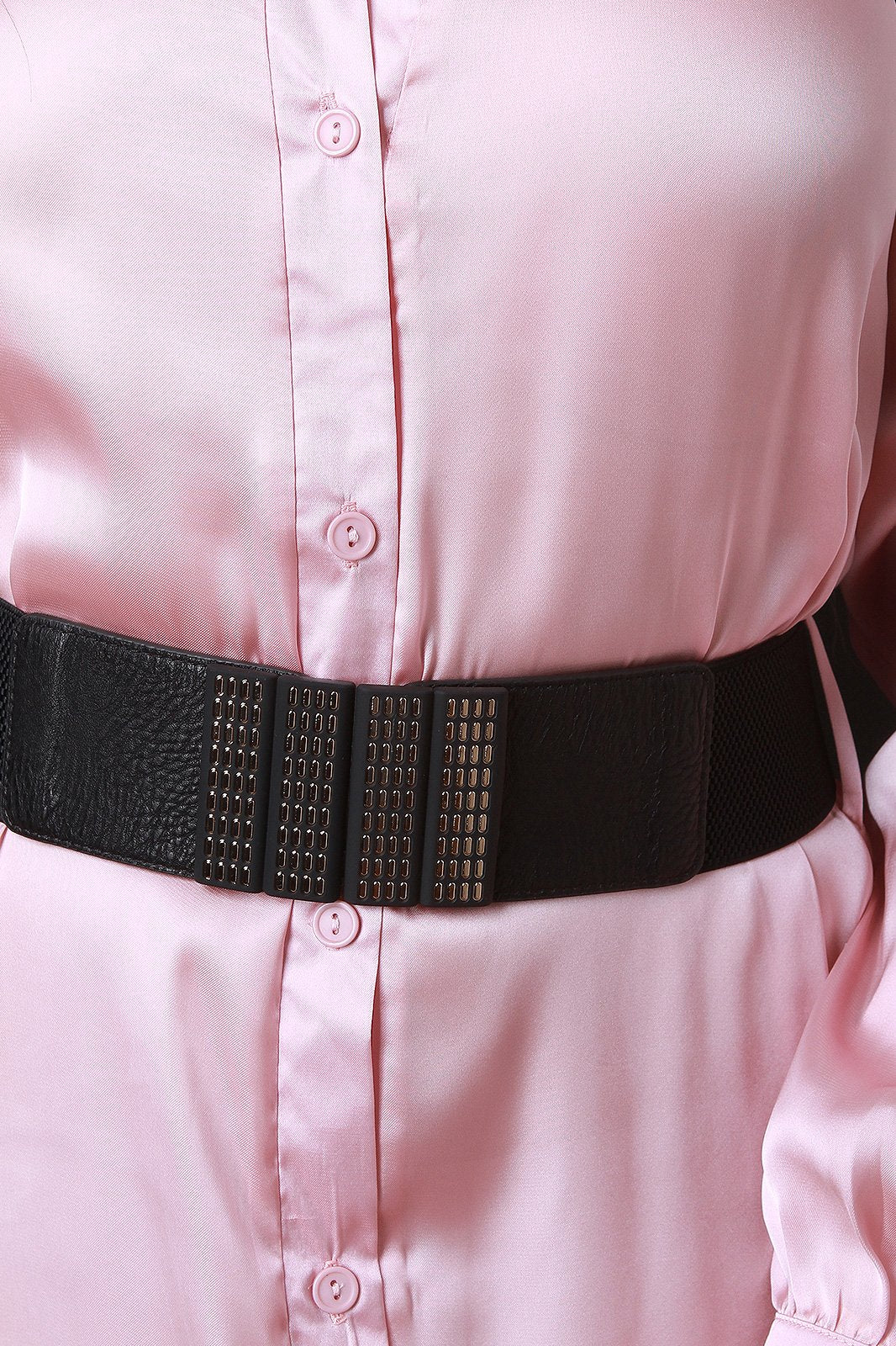 Satin Button Long Sleeve Shirt Dress