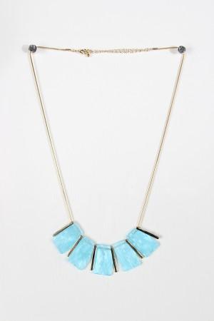 Statement Gemstone And Rod Necklace