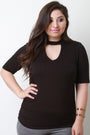 Mock Neck Keyhole Ruched Top - NoveltyOne