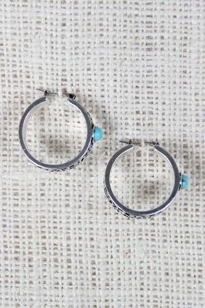 Filigree Hoop Turquoise Stone Earrings - NoveltyOne