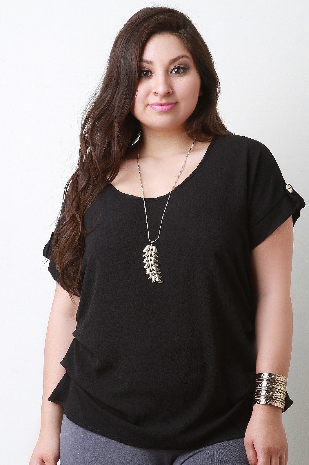 Scoop Neck Woven Top