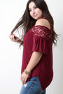 Cold Shoulder Lace Yoke Top