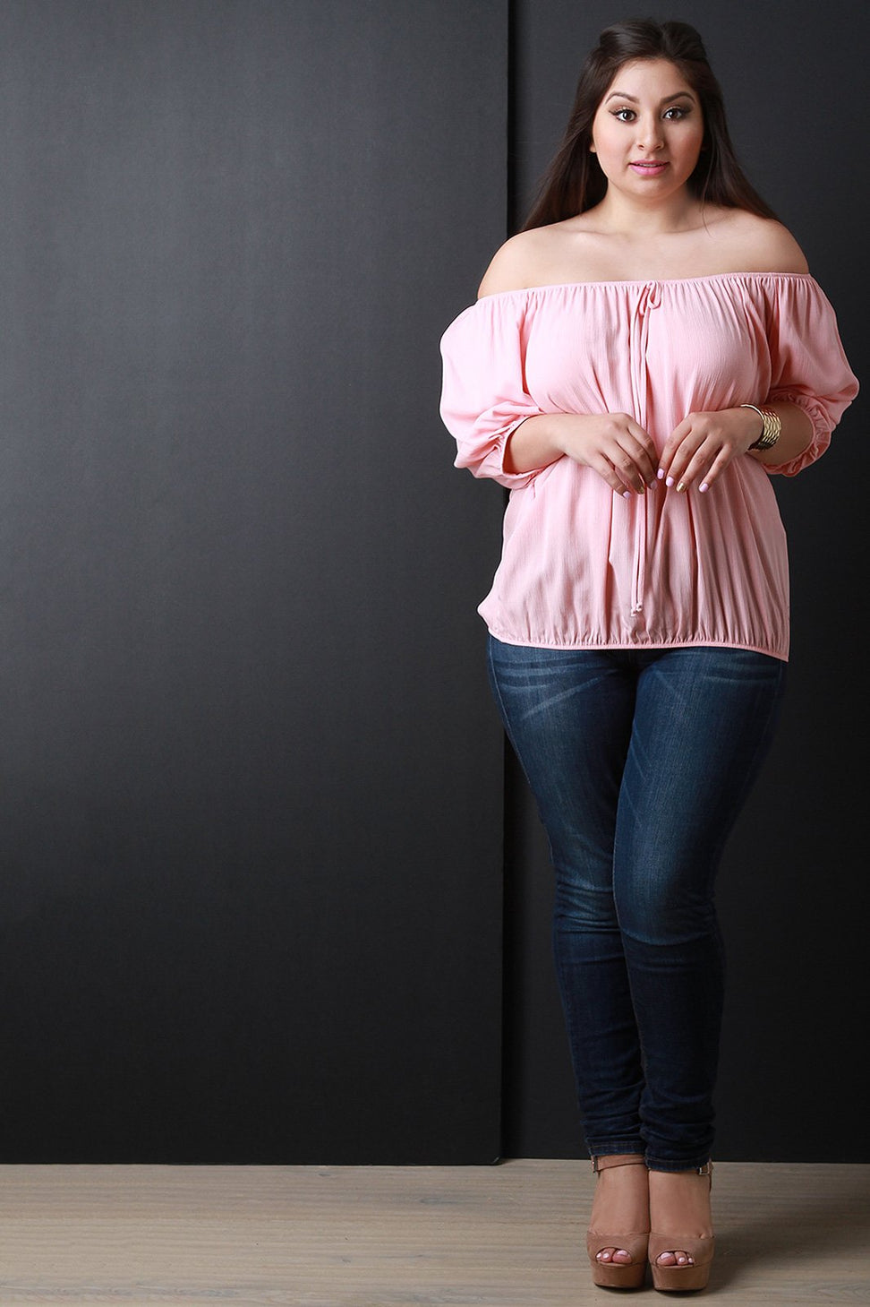 Off Shoulder Long Sleeve Peasant Top - NoveltyOne