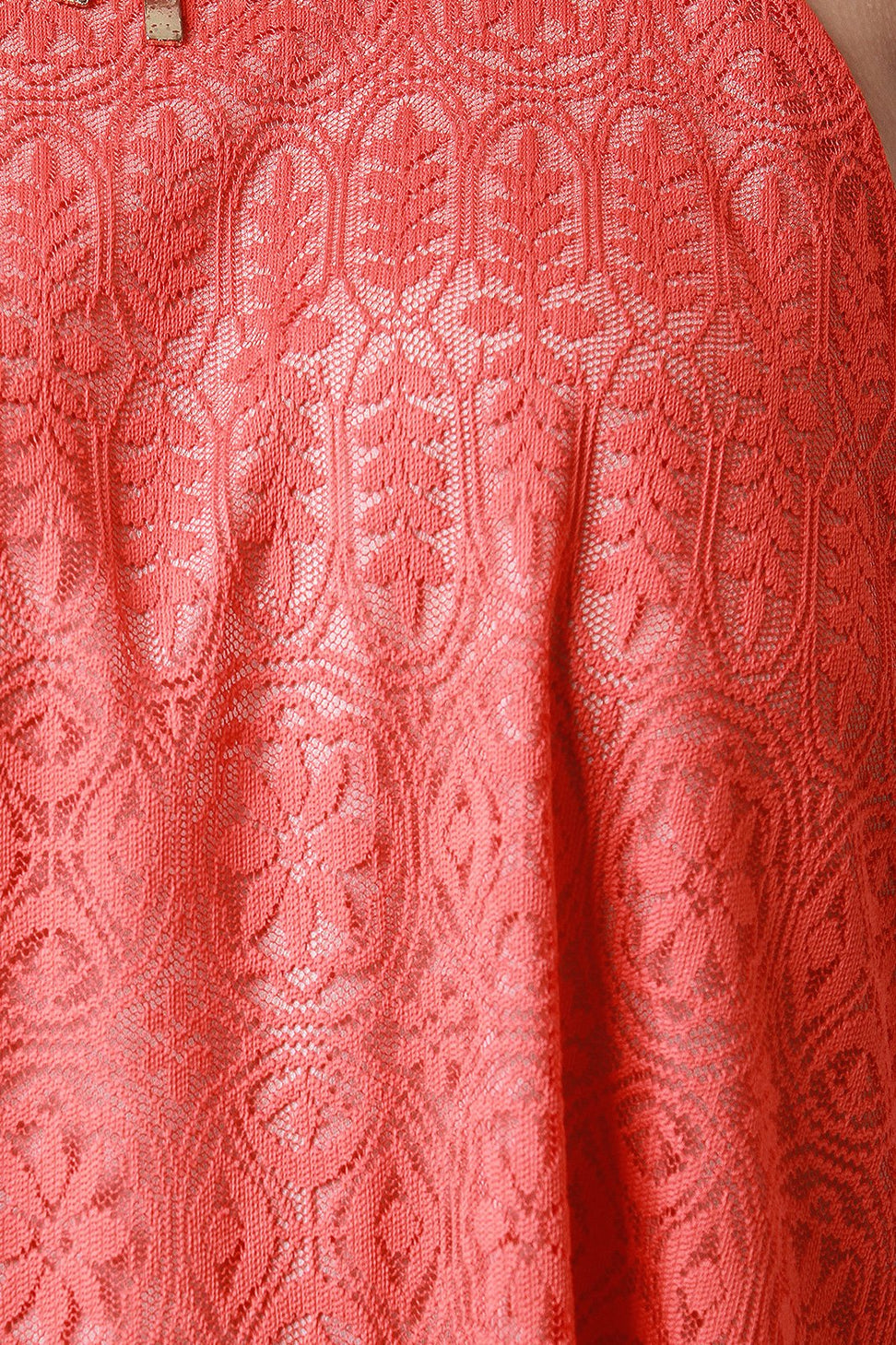 Crochet Lace Floral Pattern Midi Dress