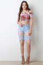 Distress Hole Bermuda Denim Shorts - NoveltyOne