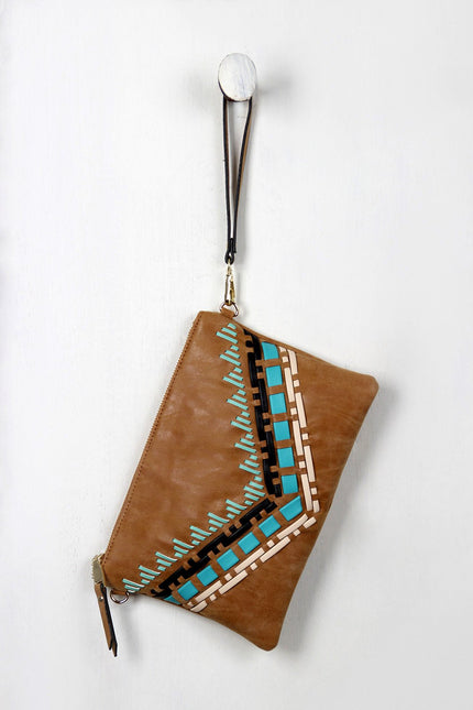 Native Contrast Stitched Clutch - NoveltyOne