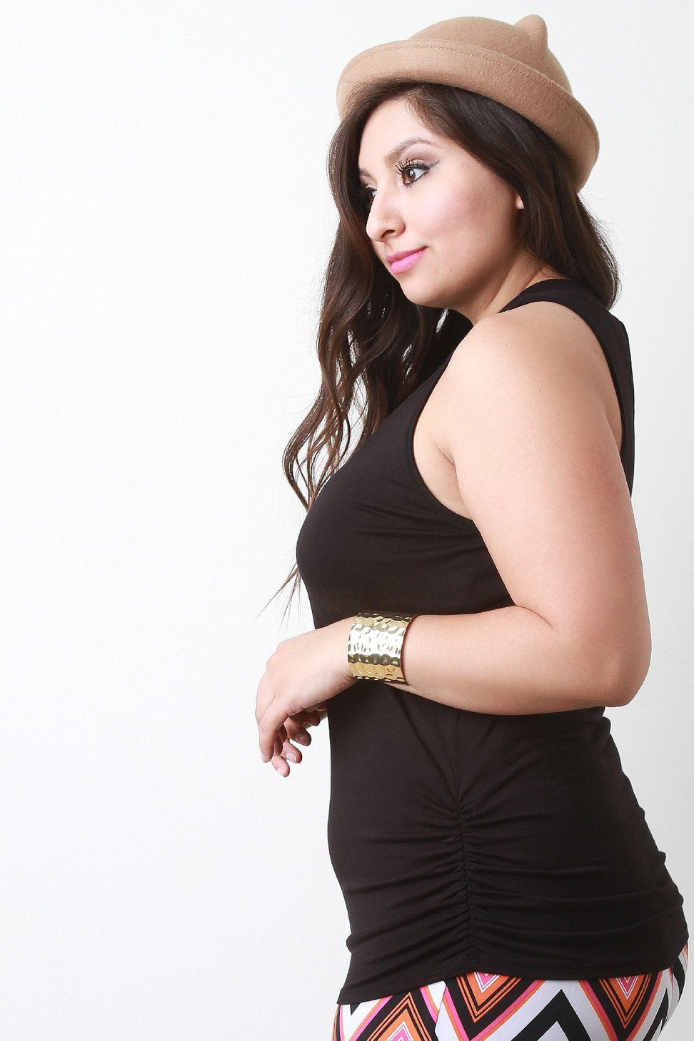 Mock Neck Hook Keyhole Sleeveless Top - NoveltyOne