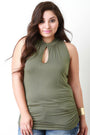 Mock Neck Hook Keyhole Sleeveless Top - NoveltyOne