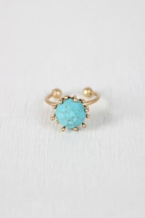 Turquoise Stone Open Band Ring