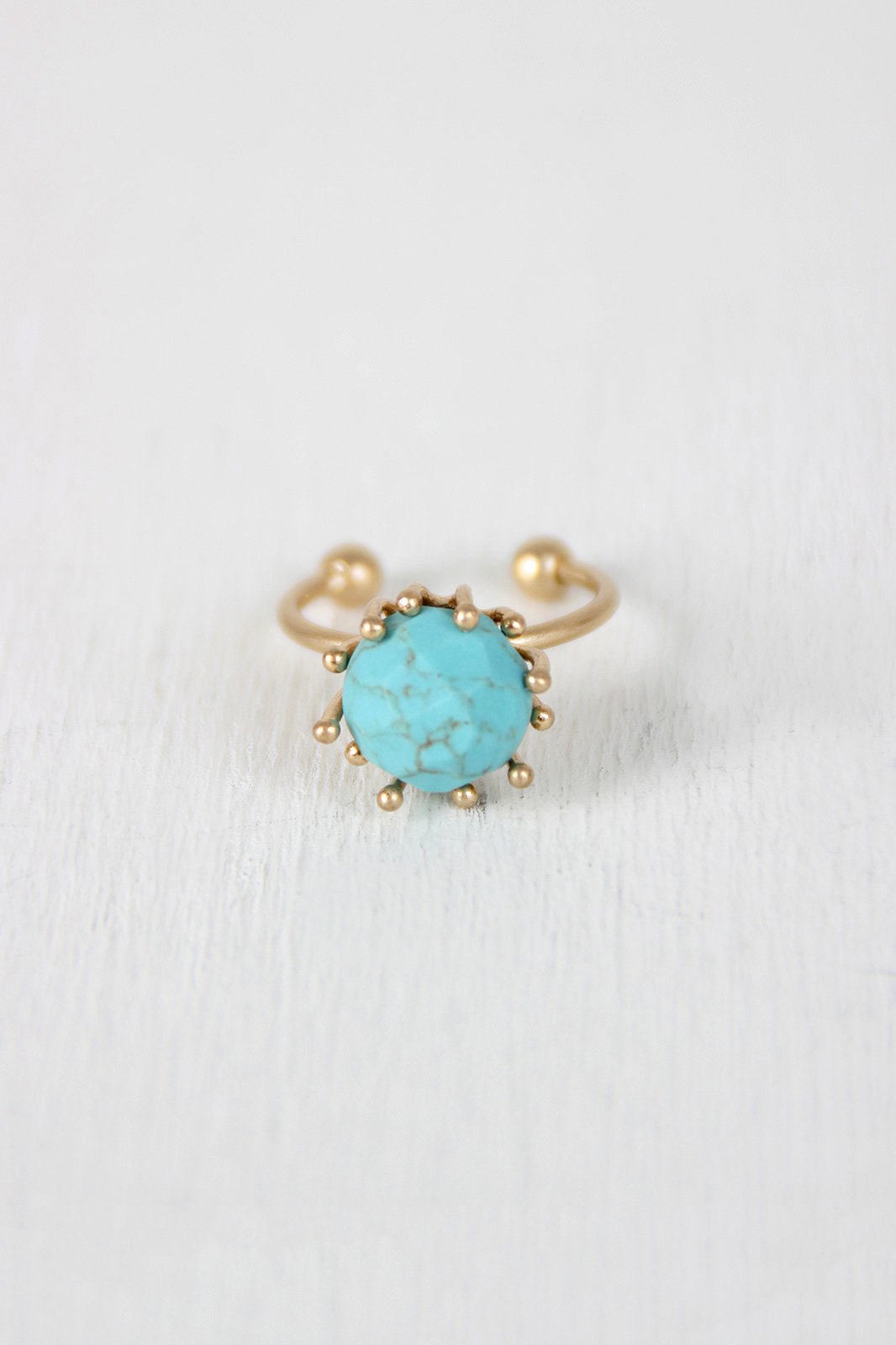 Turquoise Stone Open Band Ring