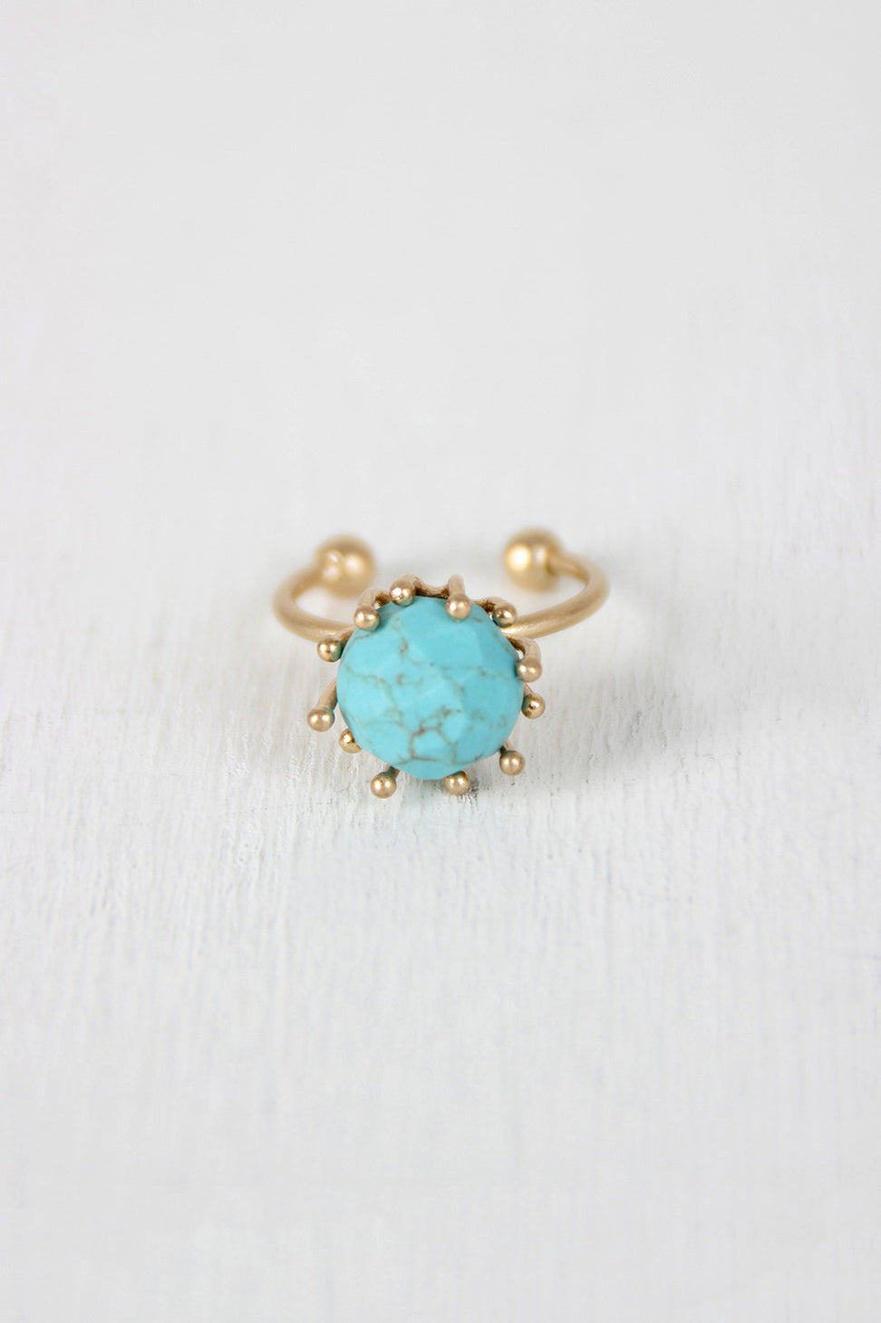 Turquoise Stone Open Band Ring