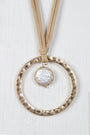 Fresh Water Pearl and Circle Pendant Necklace - NoveltyOne