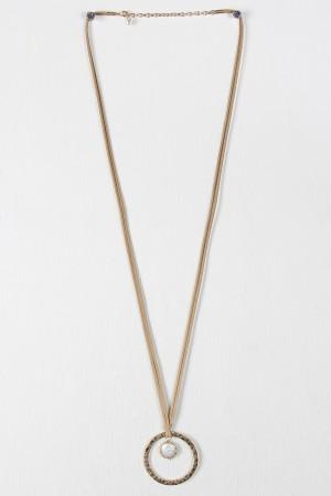 Fresh Water Pearl and Circle Pendant Necklace - NoveltyOne