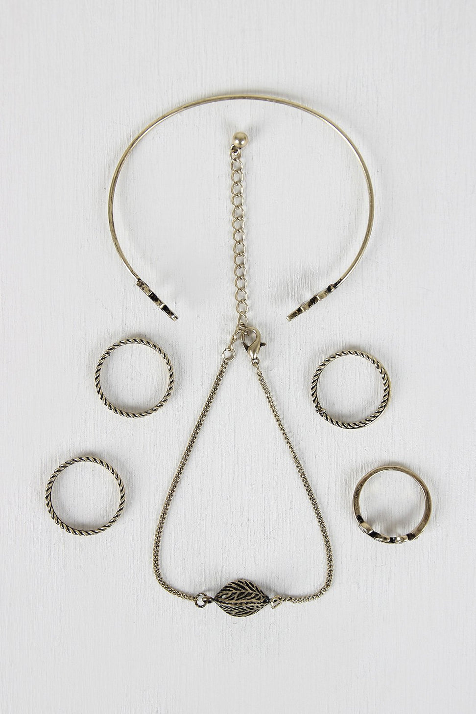 Leaf Bracelet And Ring Set