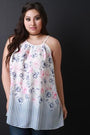 Floral and Square Print Sleeveless Top - NoveltyOne