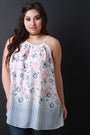 Floral and Square Print Sleeveless Top - NoveltyOne