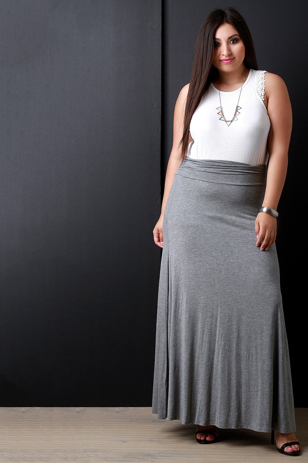 Ribbed Knit Crochet Trim Top