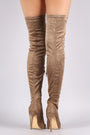 Suede Peep Toe Stiletto Over-The-Knee Boots