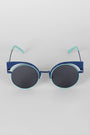 Metallic Cat Eye Round Sunglasses