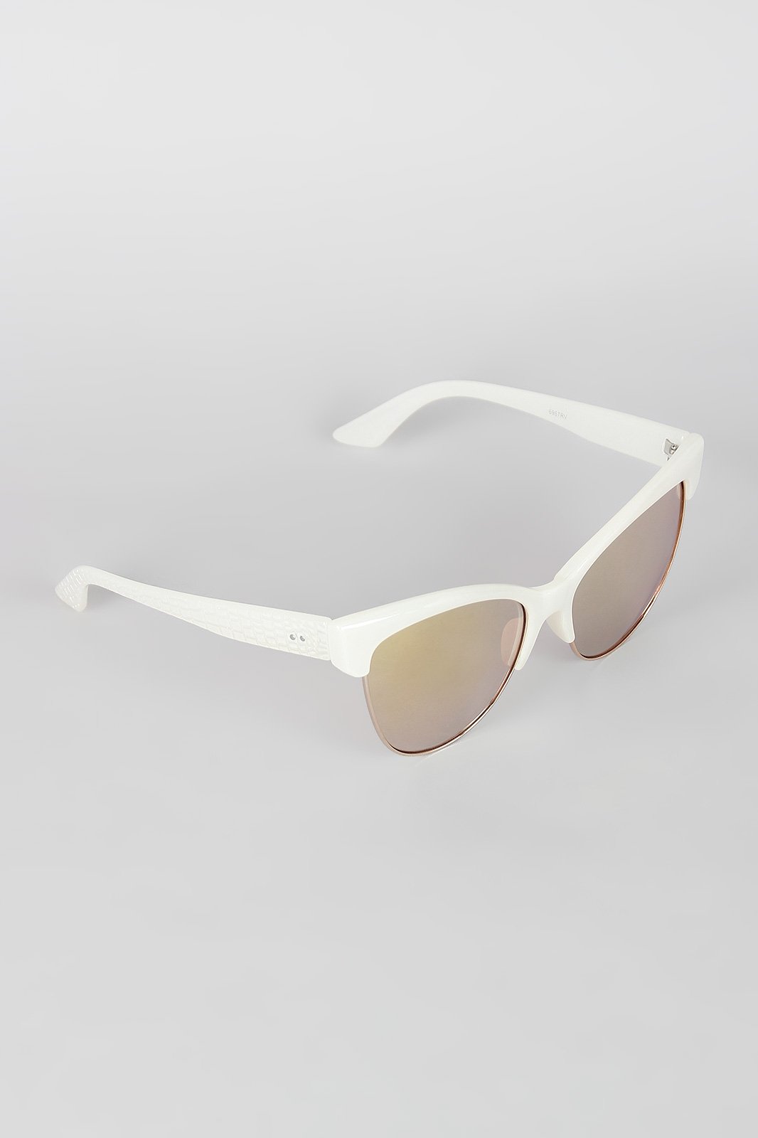 Semi-Rimless Wild Cat Textured Sunglasses
