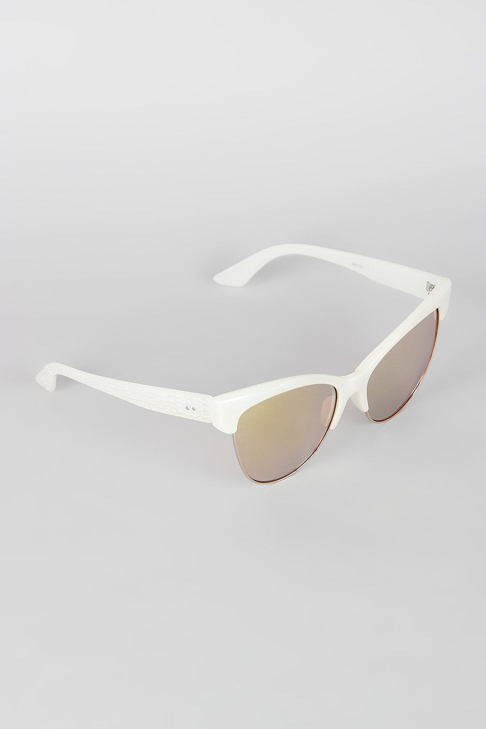 Semi-Rimless Wild Cat Textured Sunglasses