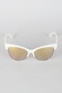 Semi-Rimless Wild Cat Textured Sunglasses