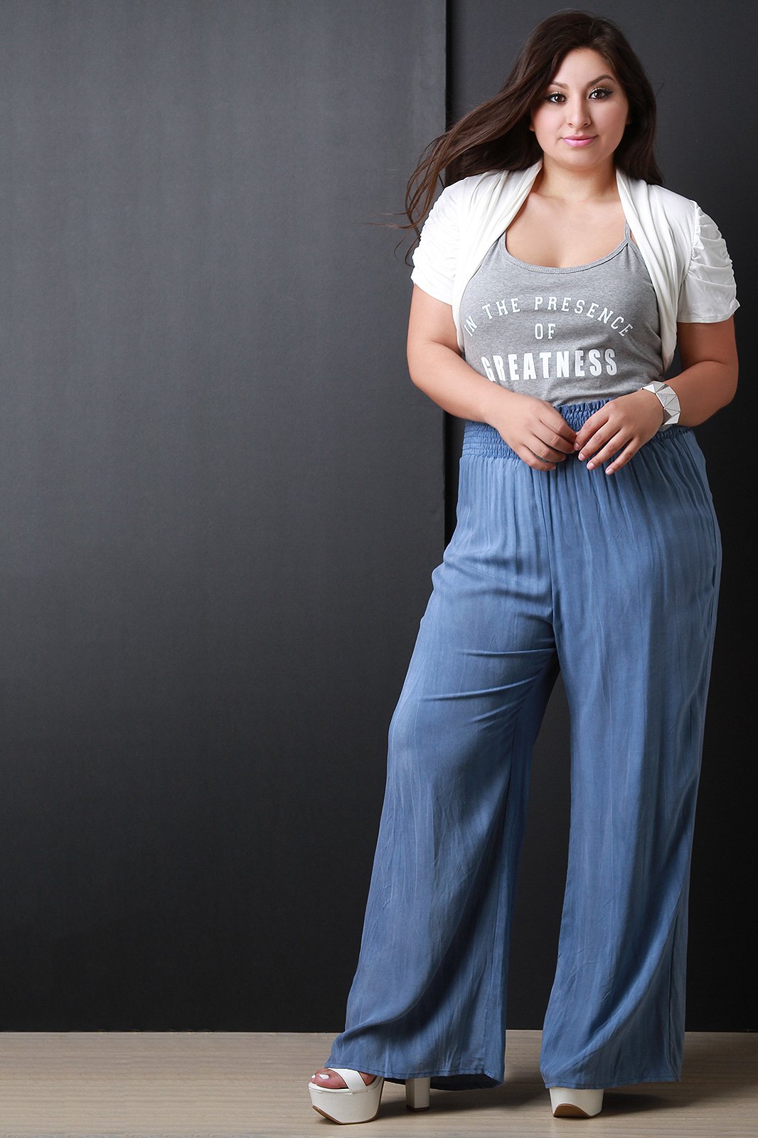 Shawl Collar Ruched Sleeve Open Front Bolero